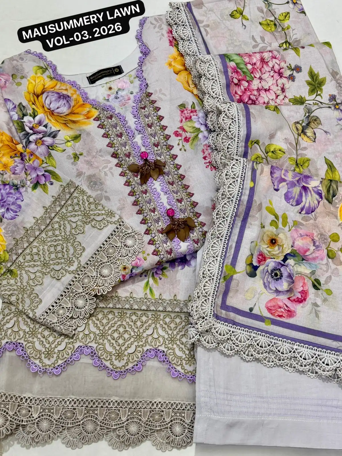 MAUSUMMERY STITCHED LAWN