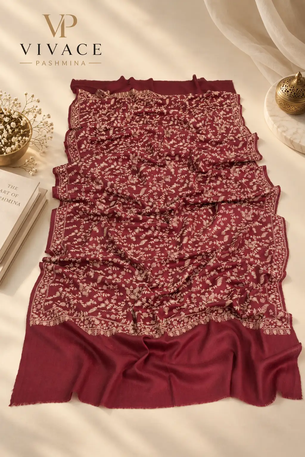 Fine Wool 120 Count MP Machine Jaal Stole