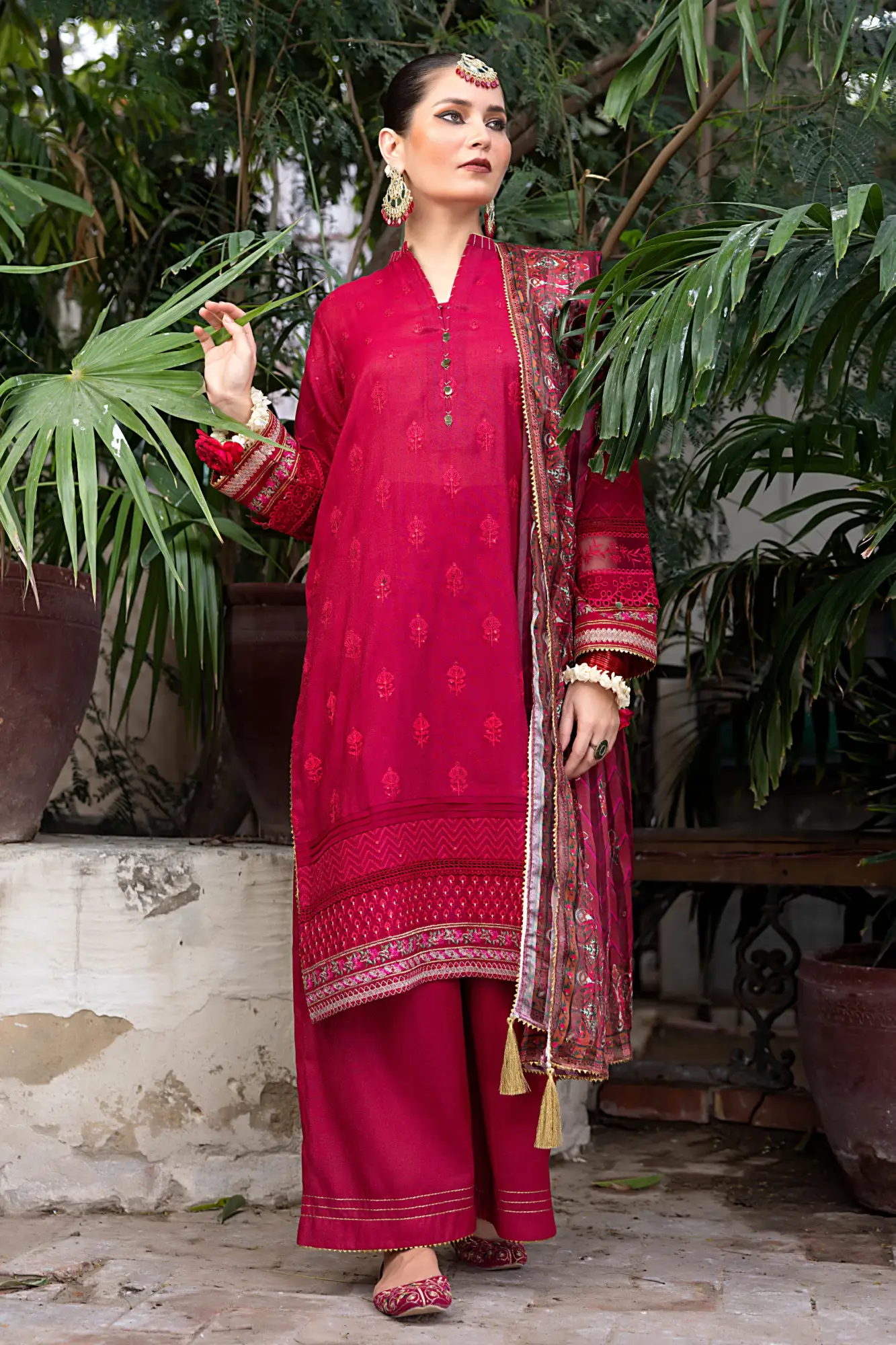 Lakhany Festive 03 piece Unstitched Embroidered Slub