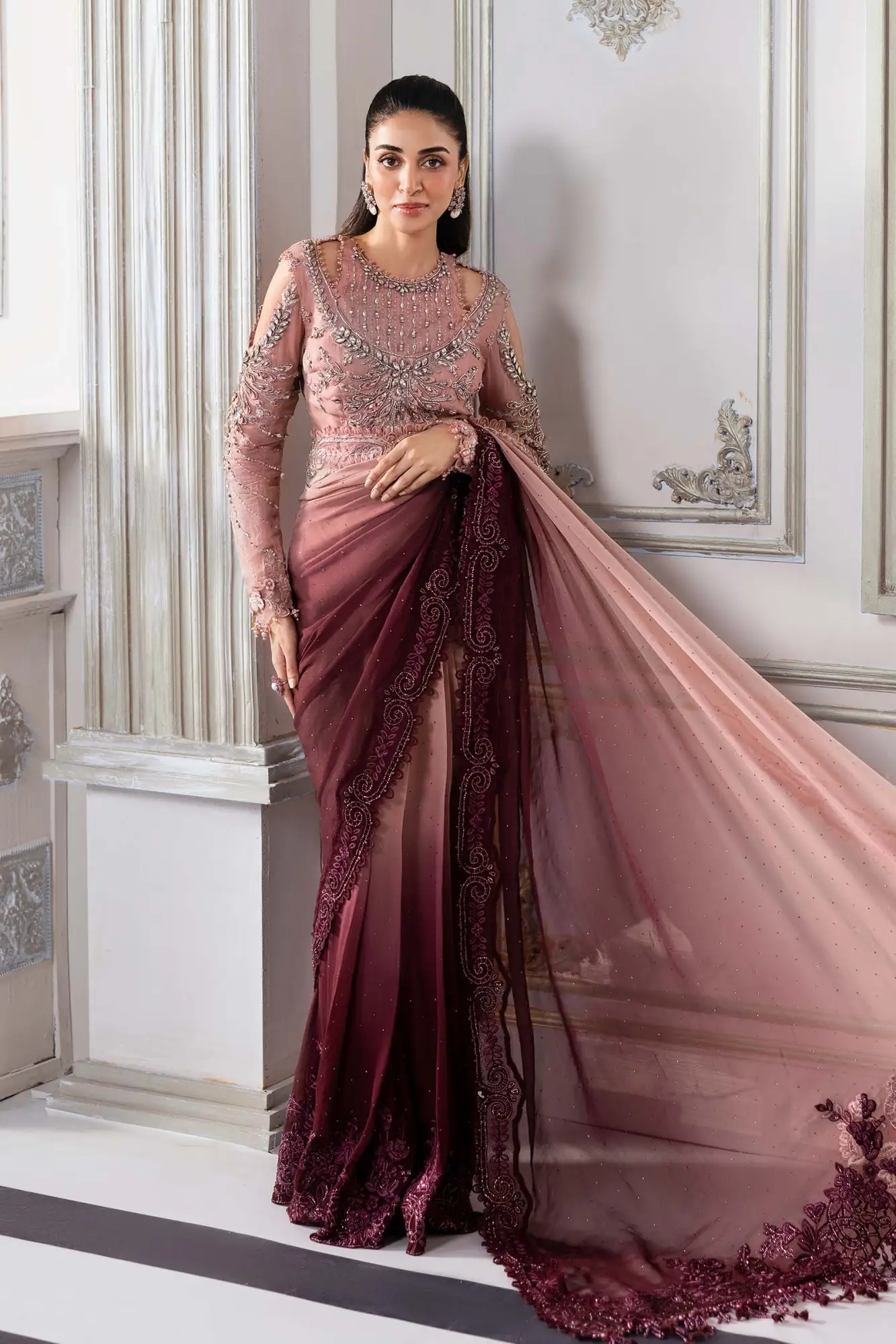Maria B Unstitched Embroidered '25 (SAREE)