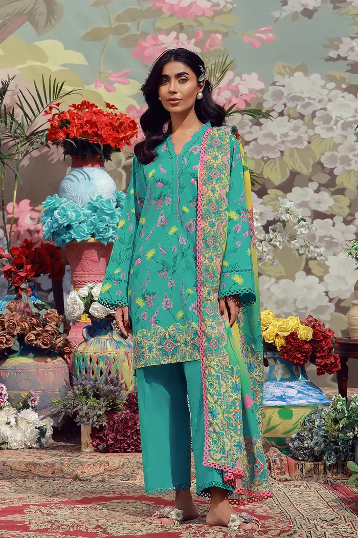 Sahar Mirha Teal Meadow SS1-26-14(3PC)
