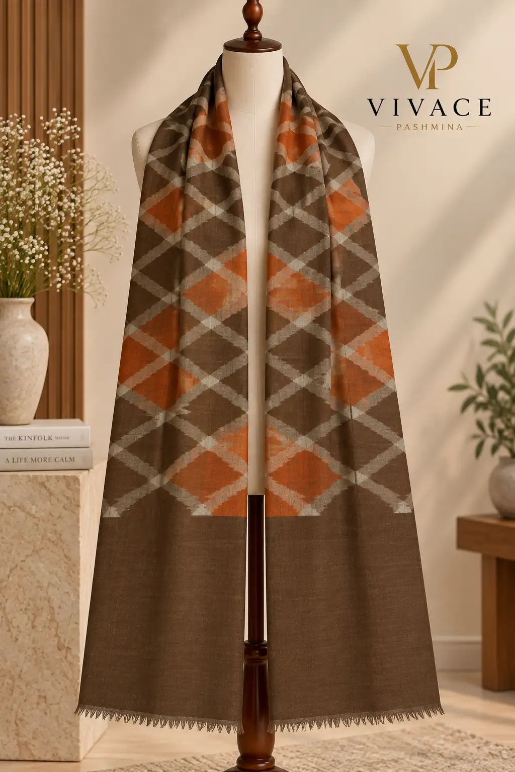 Ikkat Pashmina Stole D17
