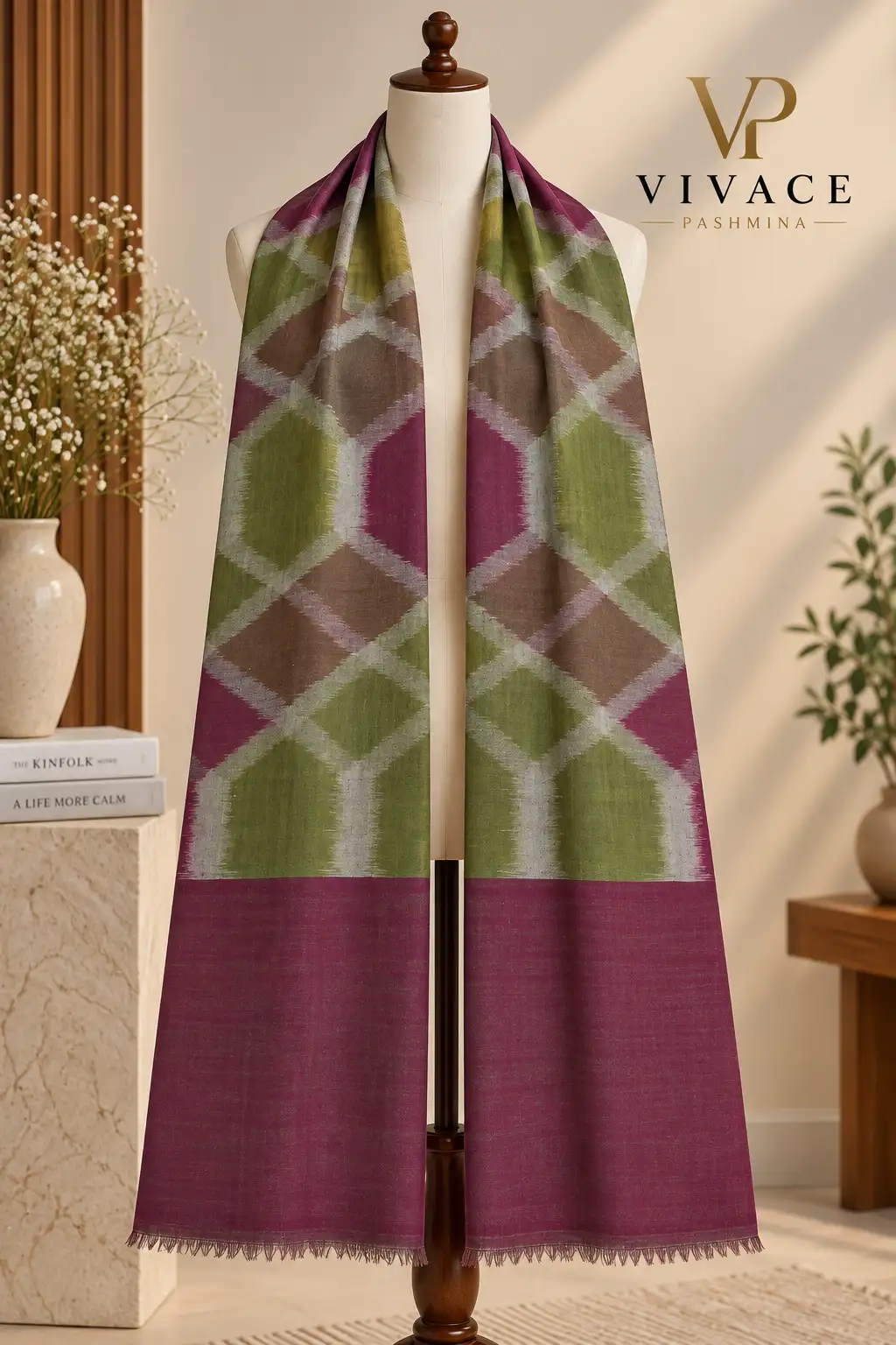 Ikkat Pashmina Stole D15