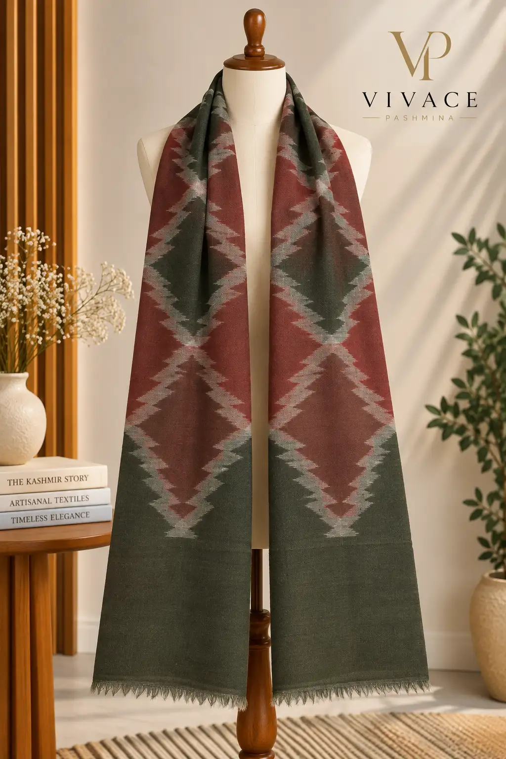 Ikkat Pashmina Stole D11