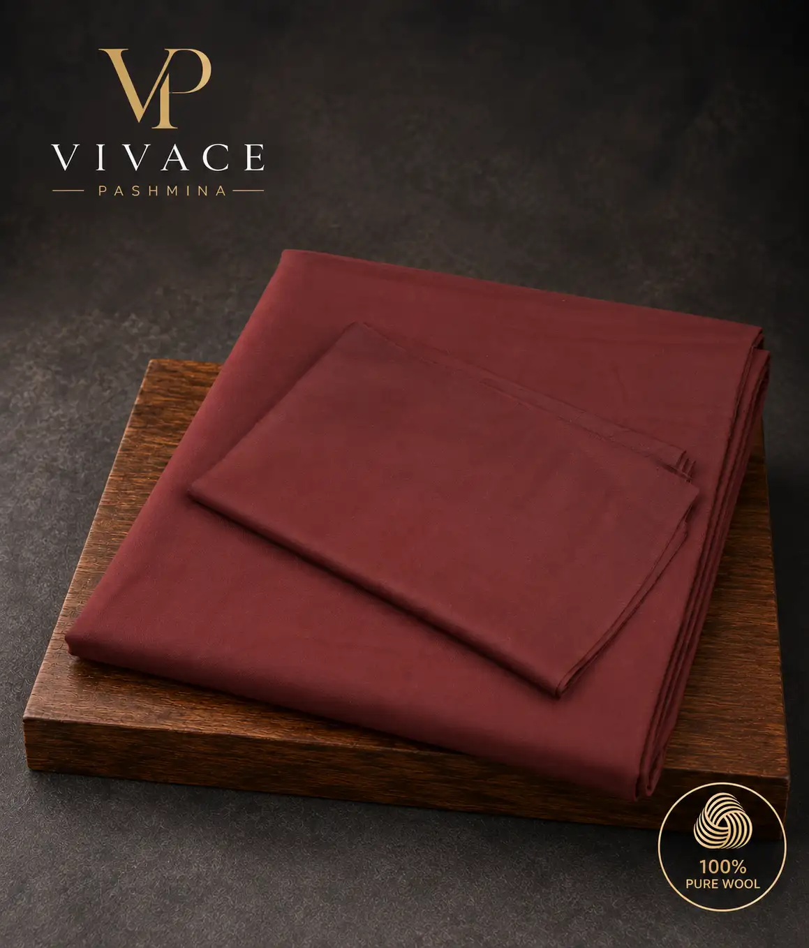 Pure Kashmiri Marino Wool Burgandy
