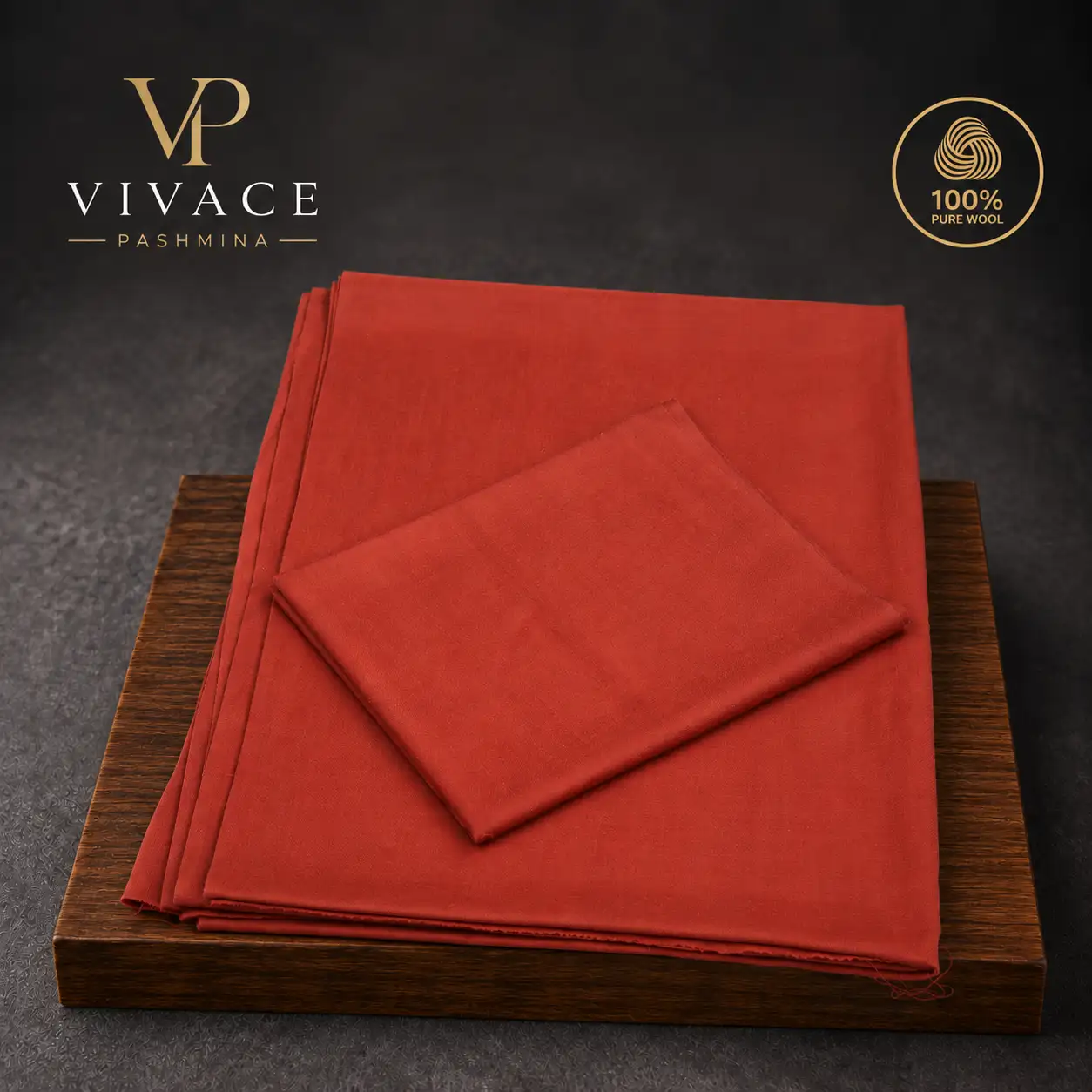 Pure Kashmiri Marino Wool Rust Red