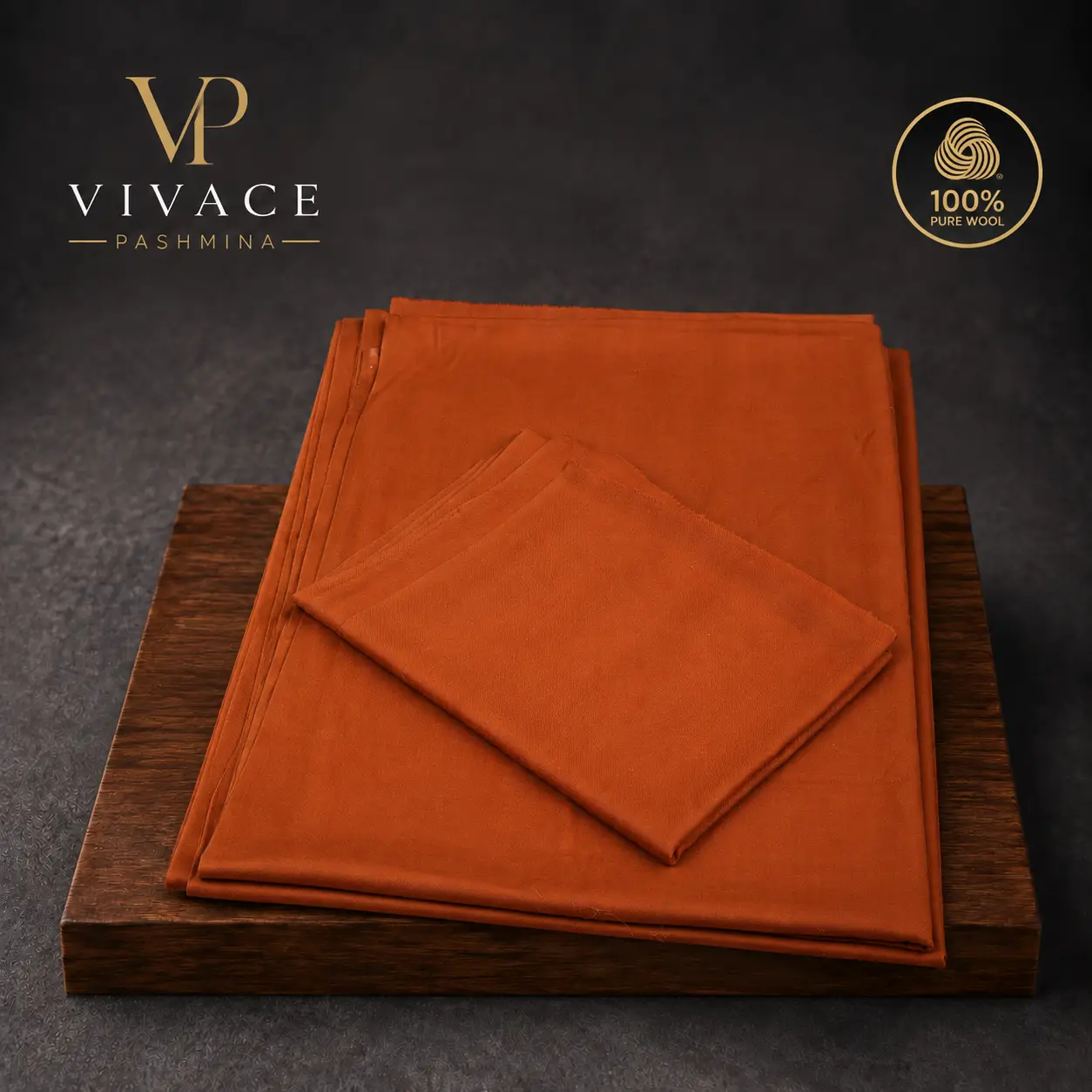 Pure Kashmiri Marino Wool Burnt Orange