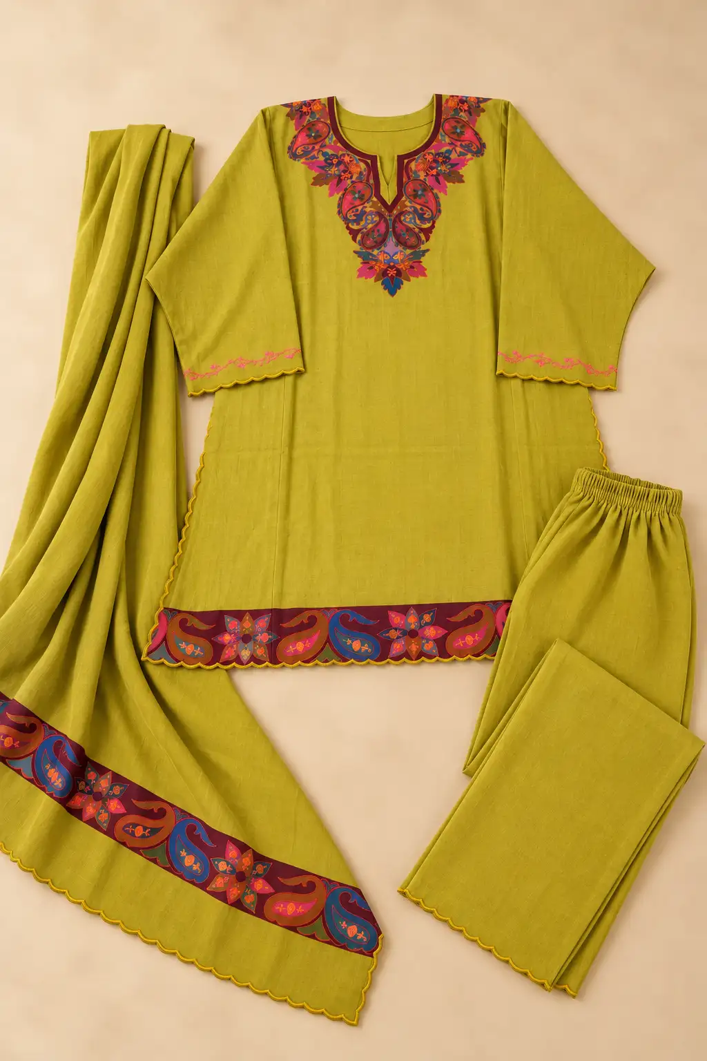 Kalamkari Hand Sozni Pheran SKSP-10
