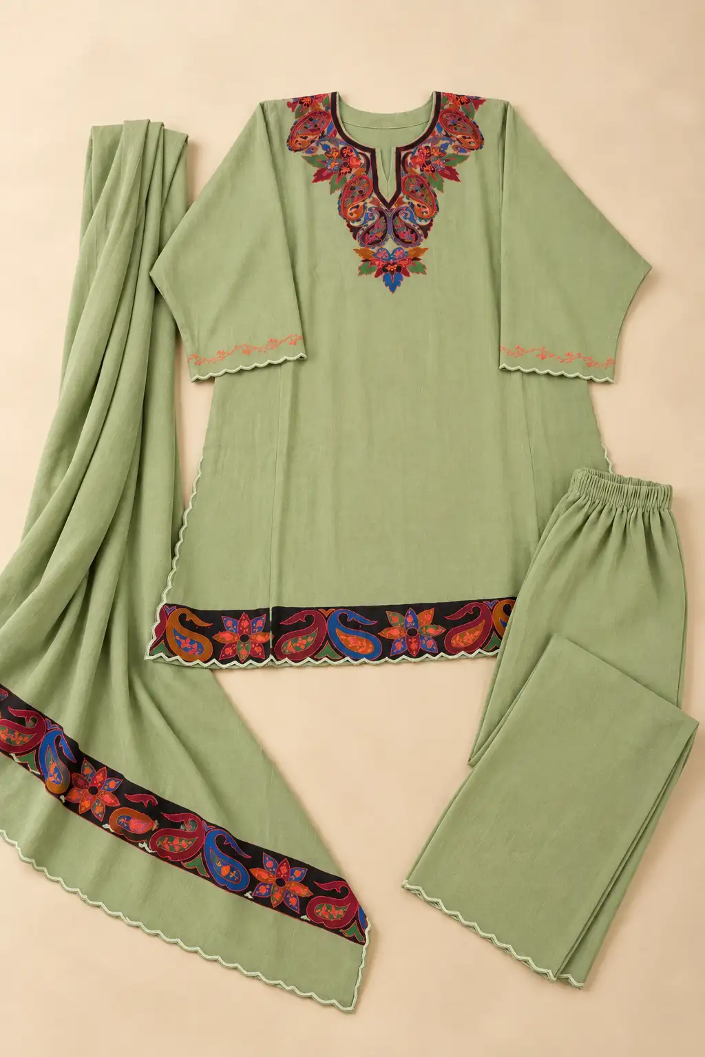 Kalamkari Hand Sozni Pheran SKSP-12