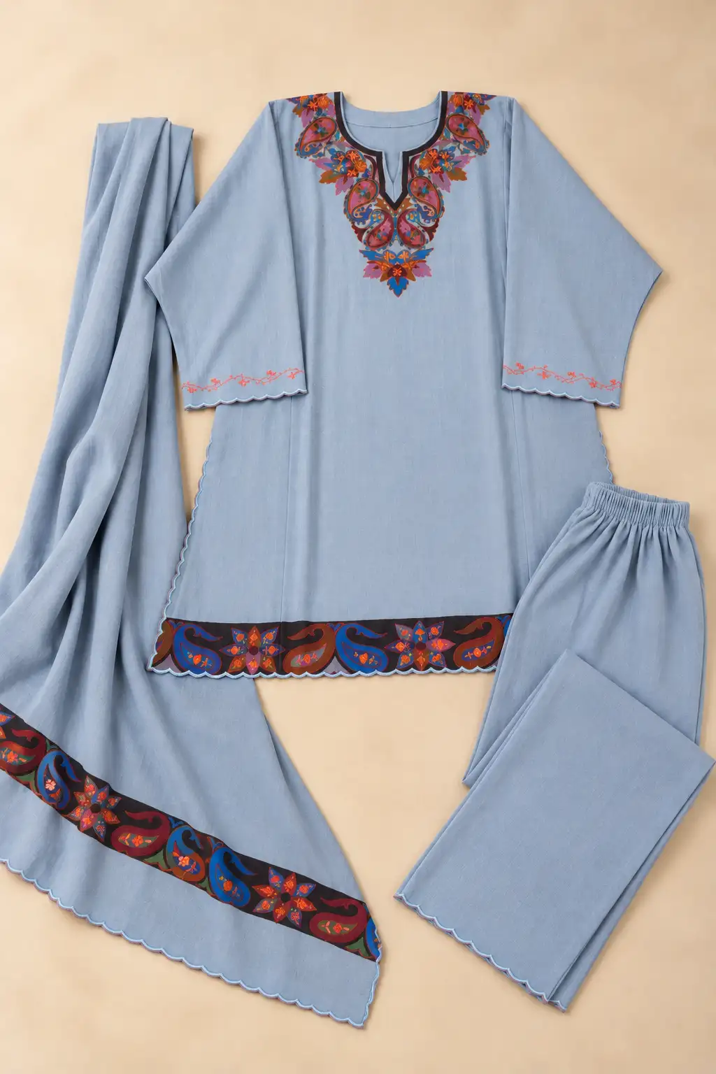 Kalamkari Hand Sozni Pheran SKSP-18
