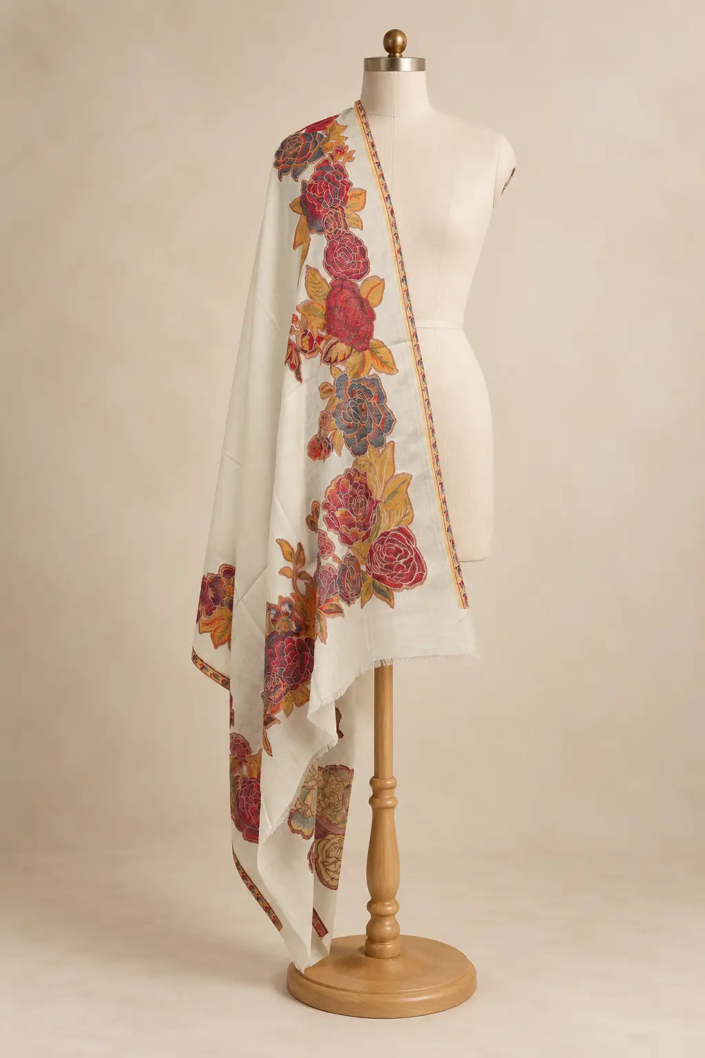 Floral Kani Border Shawl-4
