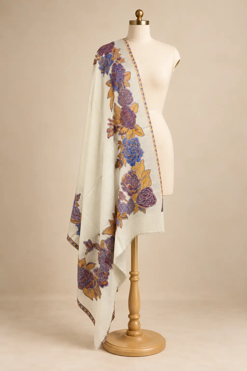 Floral Kani Border Shawl-6