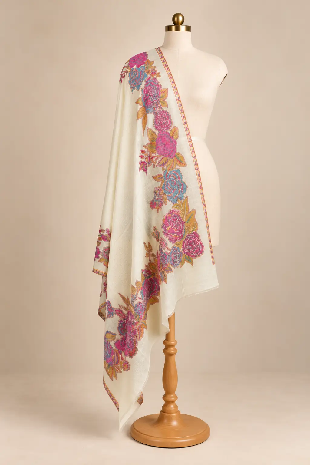 Floral Kani Border Shawl-7