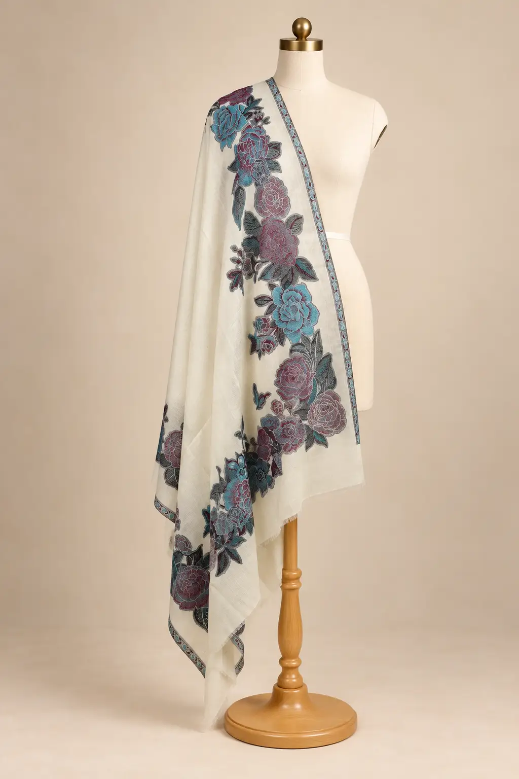 Floral Kani Border Shawl-9