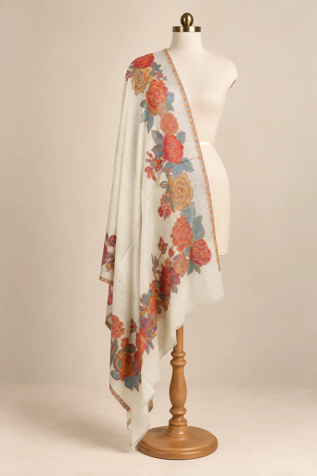 Floral Kani Border Shawl-11