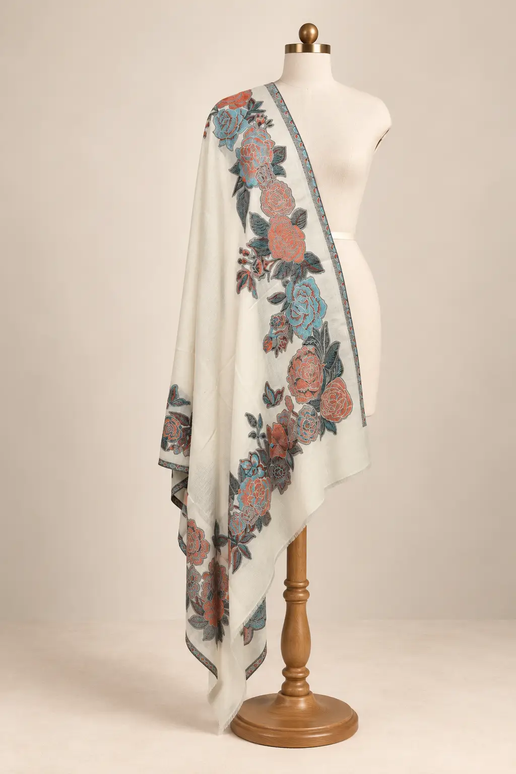 Floral Kani Border Shawl-12