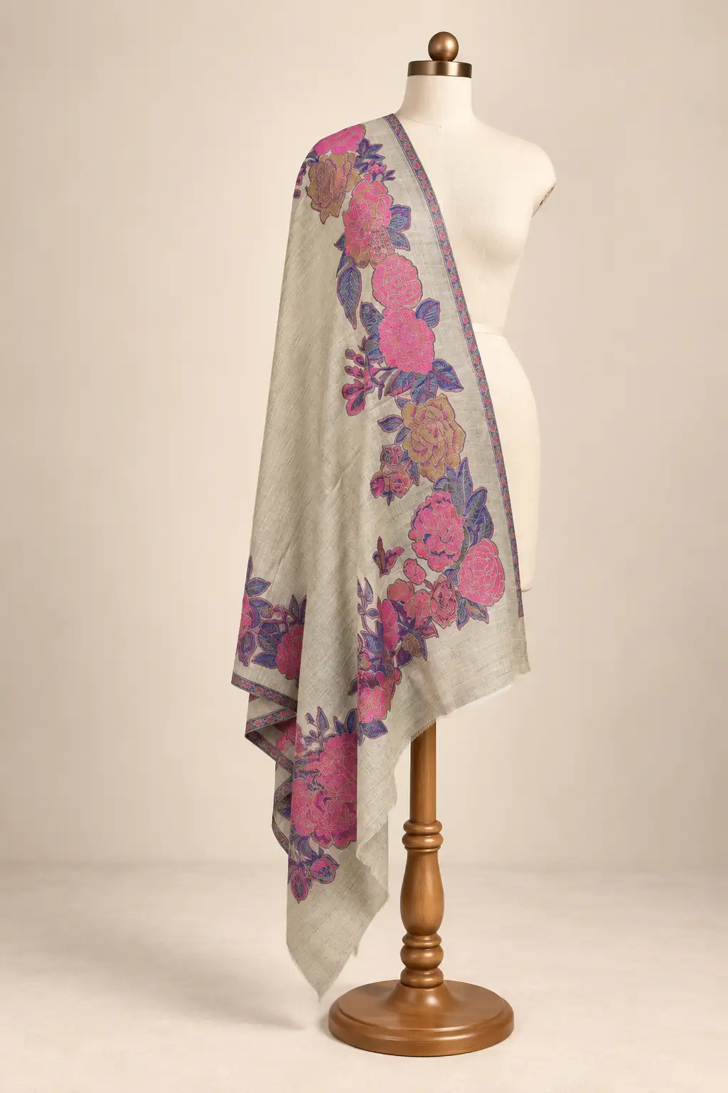 Floral Kani Border Shawl-14
