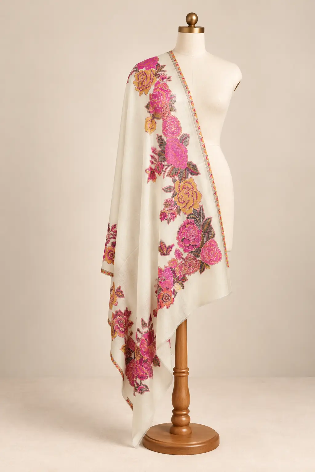 Floral Kani Border Shawl-15