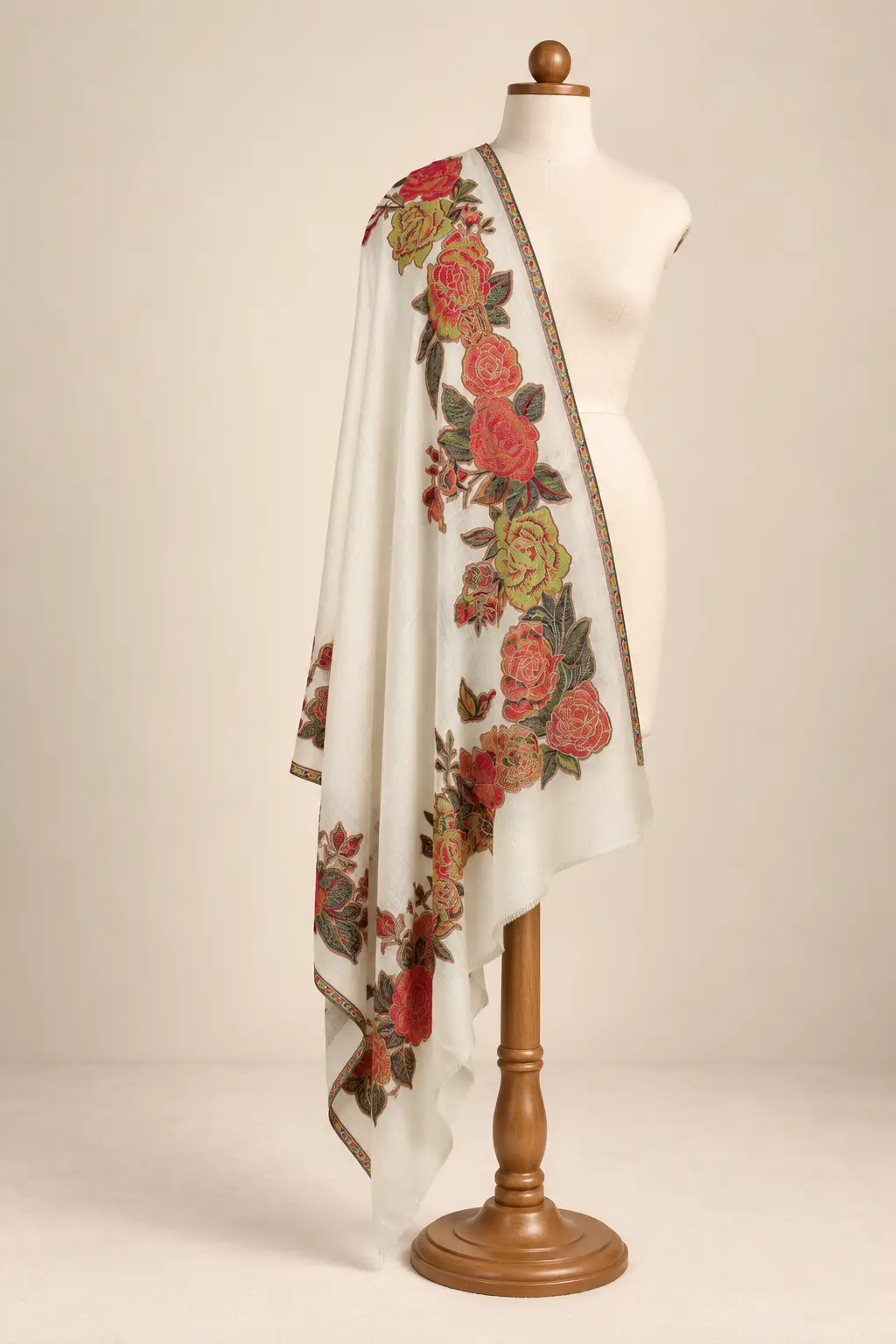 Floral Kani Border Shawl-16