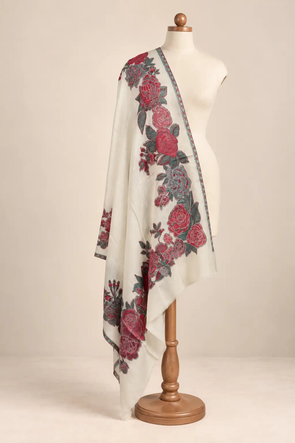 Floral Kani Border Shawl-17