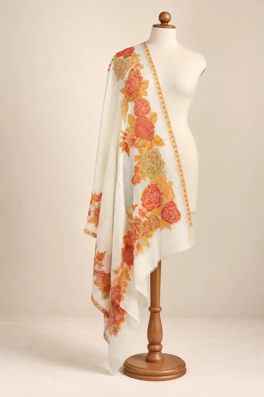 Floral Kani Border Shawl-18