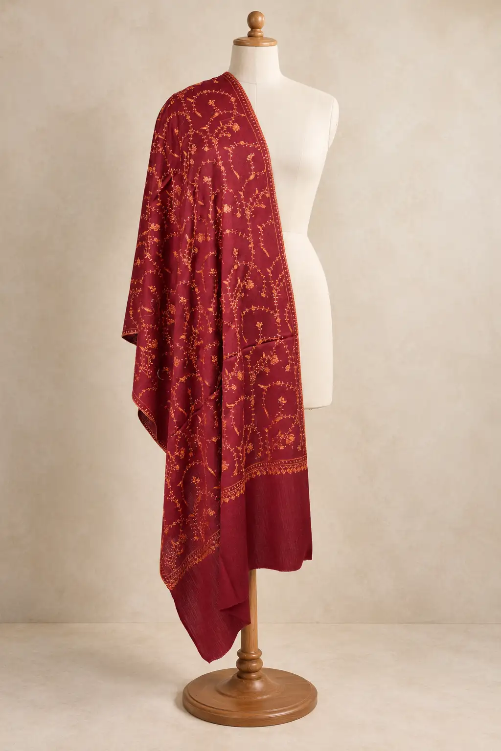 Sozni Fine Wool Jaal Stole-16