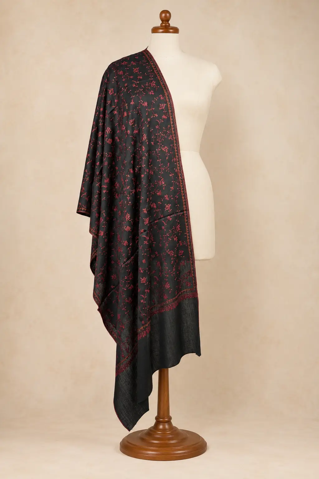 Sozni Fine Wool Jaal Stole-15
